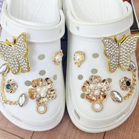 12pcs/ set bling shoe decoration charms with chains accessories for clog - Picture 1 of 2